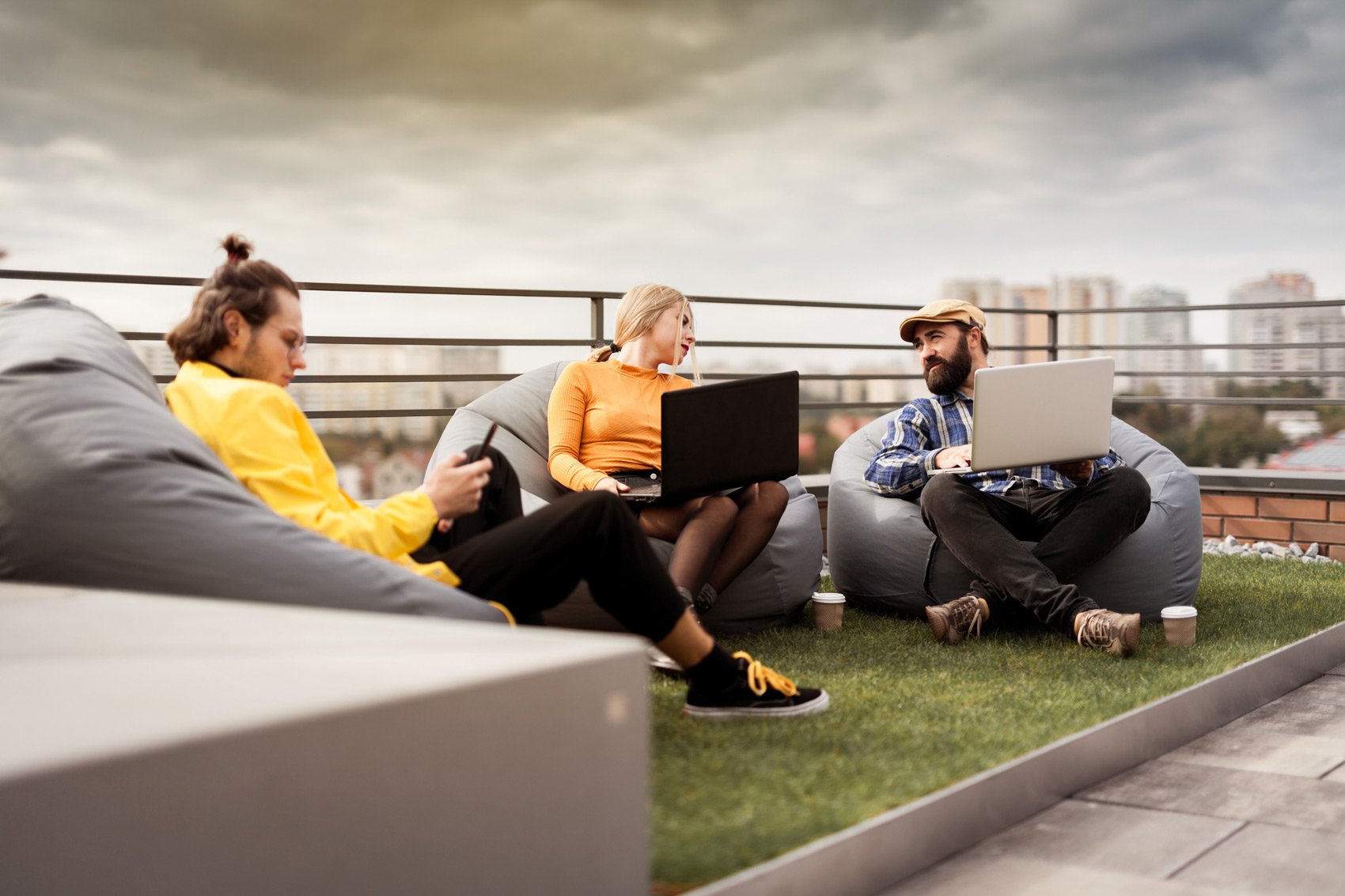 Workplace Benefits for Millennials - Group of People Working Outside
