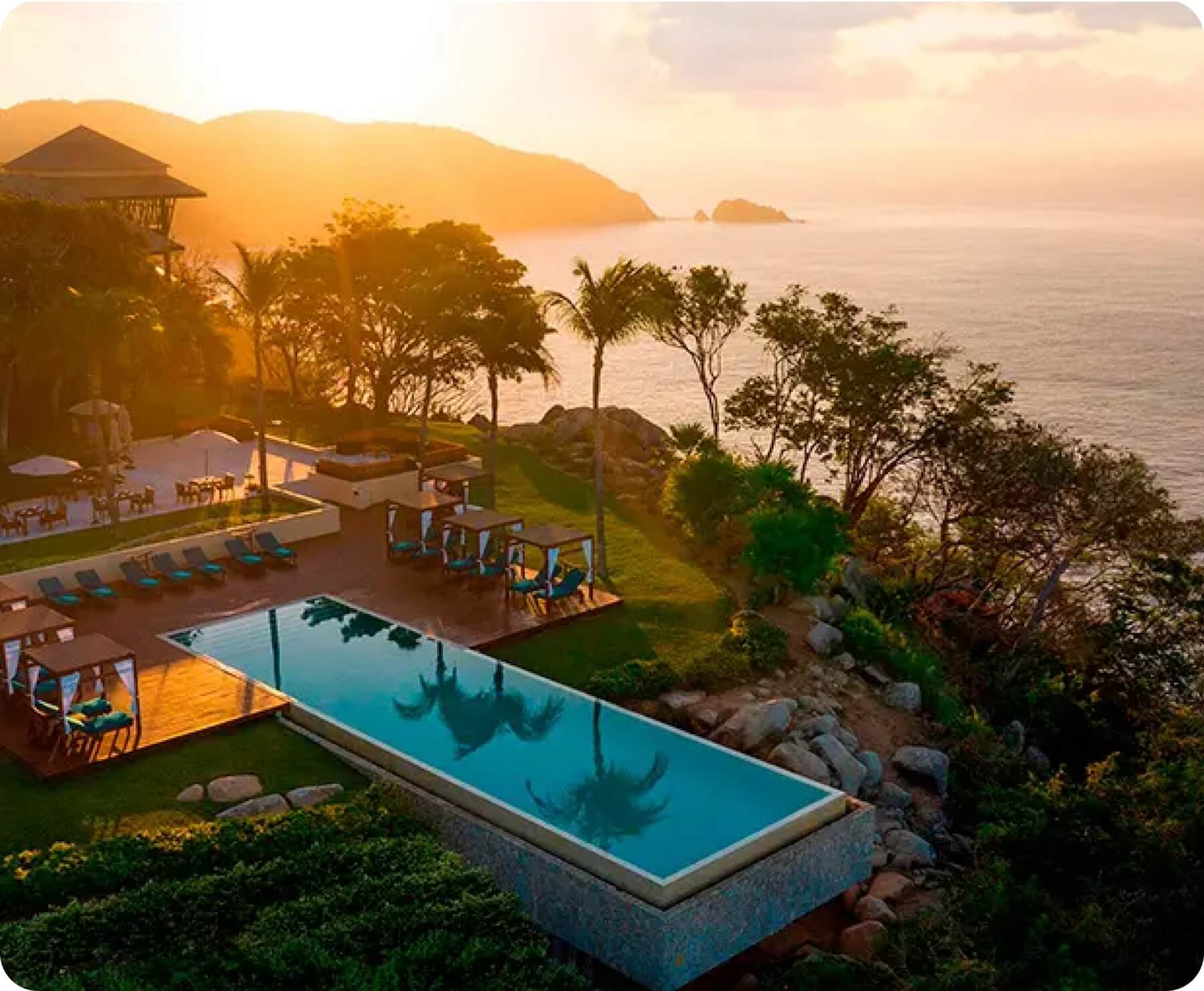 Luxury swimming pool in a Mexico resort.